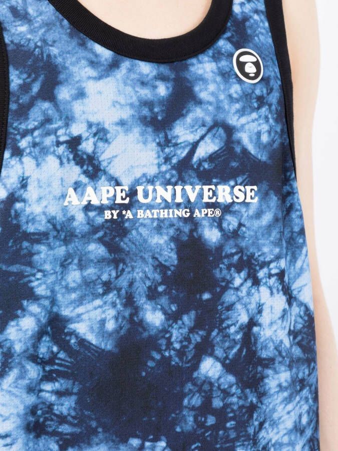 AAPE BY *A BATHING APE Top met tie-dye print Blauw