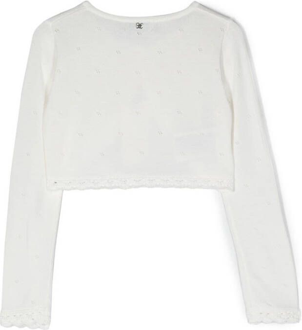 Abel & Lula Vest met afwerking van kant Wit