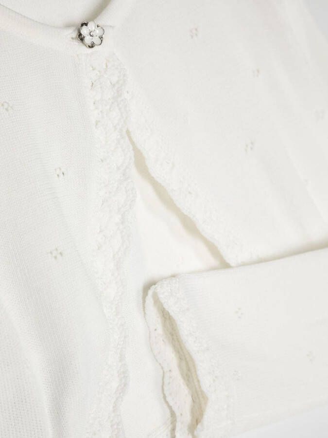 Abel & Lula Vest met afwerking van kant Wit
