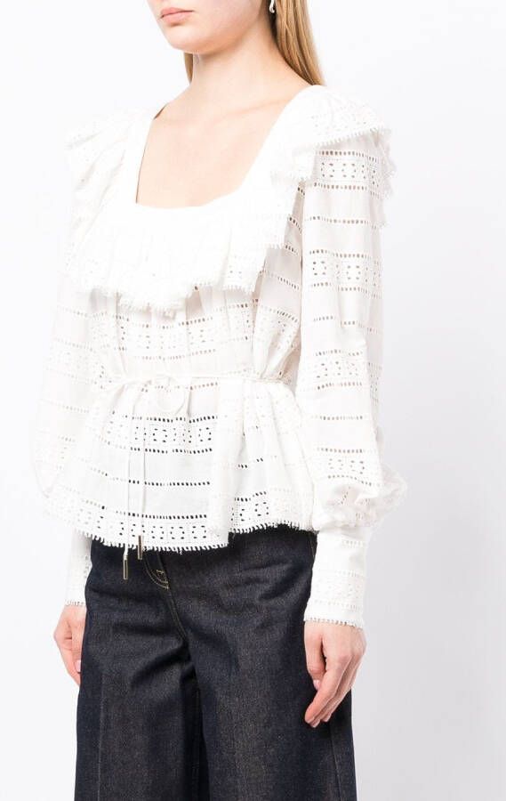 Acler Blouse met ruches Wit