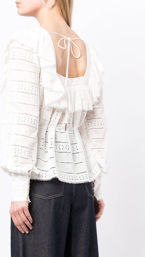 Acler Blouse met ruches Wit