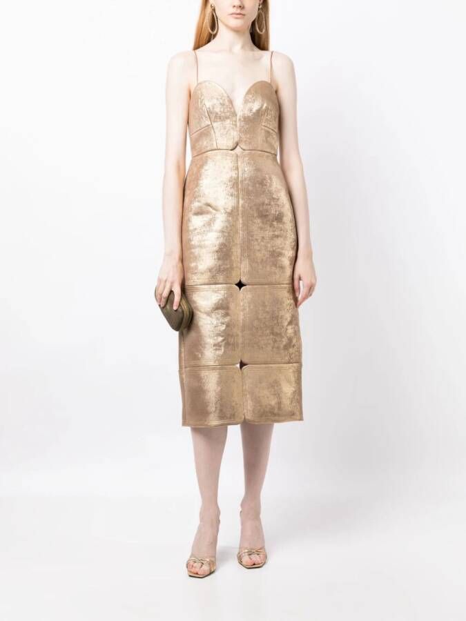 Acler Midi-jurk met metallic-effect Goud