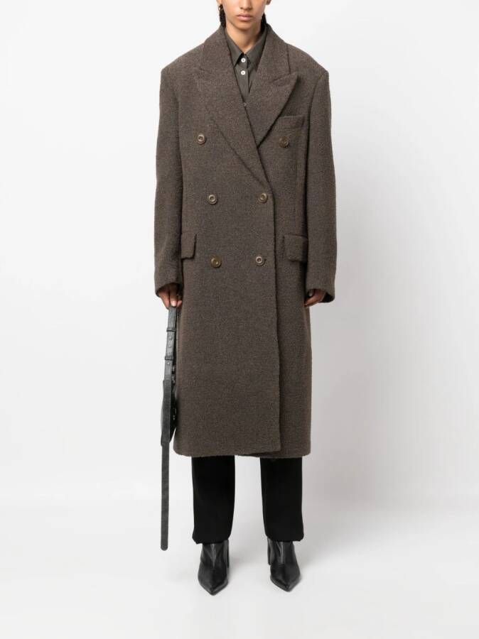Acne Studios Bouclé wollen jas Bruin