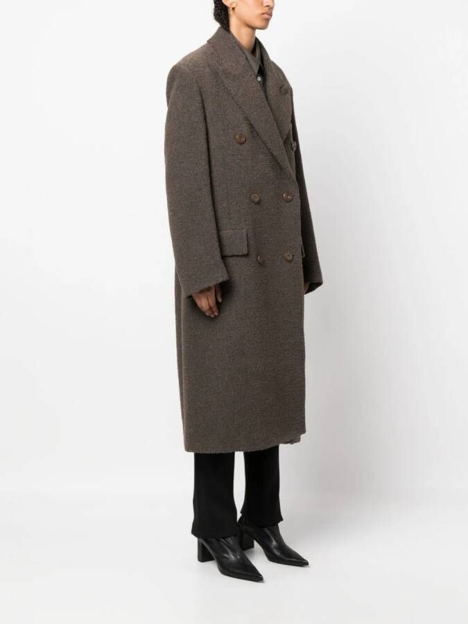 Acne Studios Bouclé wollen jas Bruin