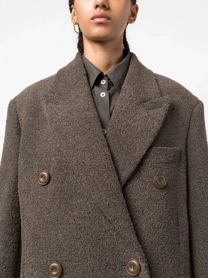 Acne Studios Bouclé wollen jas Bruin