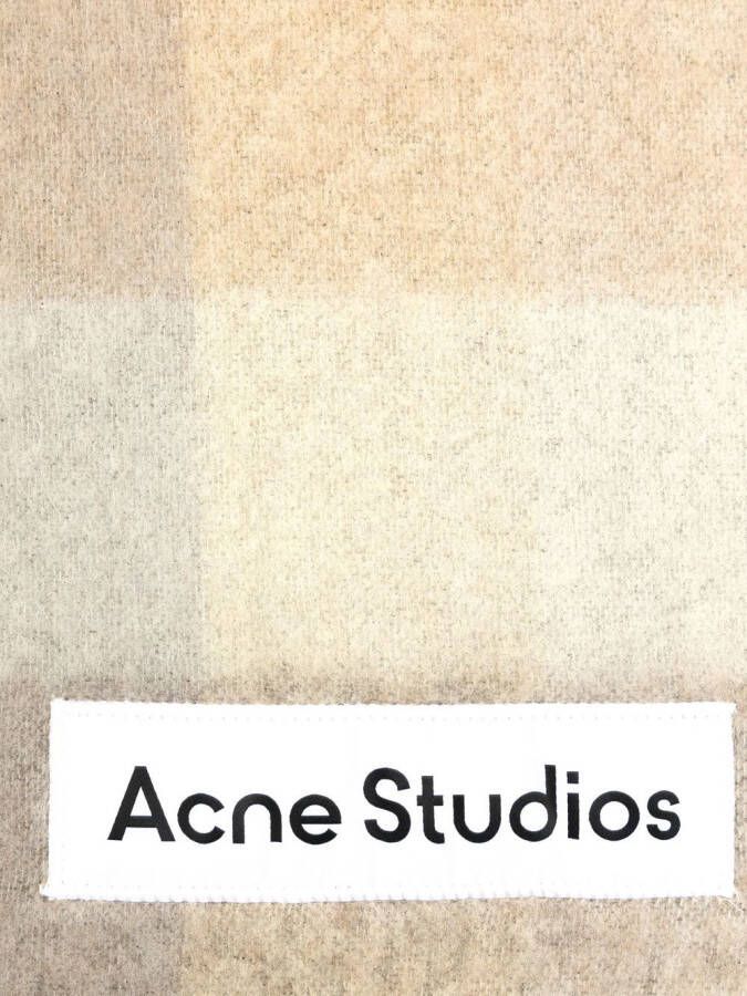 Acne Studios Geruite sjaal Beige