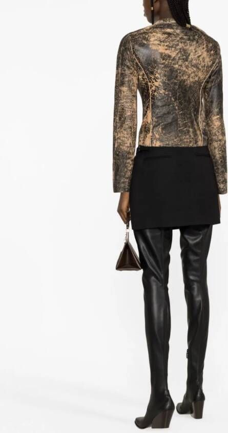 Acne Studios distressed-effect leather jacket Zwart