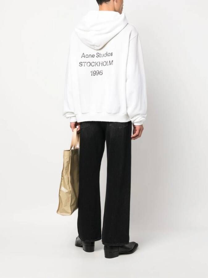 Acne Studios Hoodie met logoprint Wit