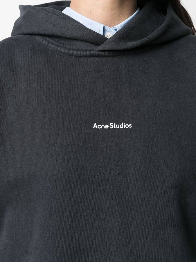 Acne Studios Hoodie met logoprint Zwart
