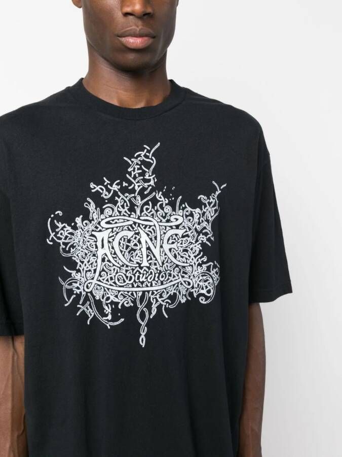 Acne Studios T-shirt met logoprint Zwart