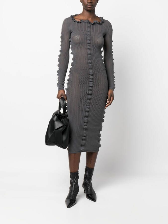 Acne Studios Jurk met ruches Grijs
