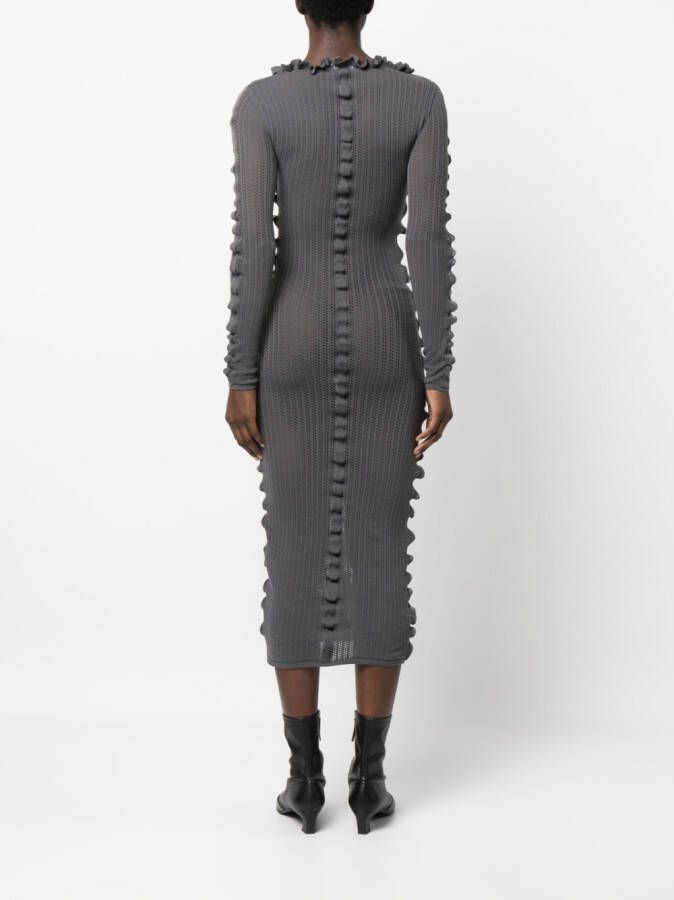 Acne Studios Jurk met ruches Grijs