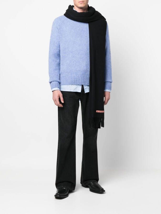 Acne Studios Sjaal met franje Zwart