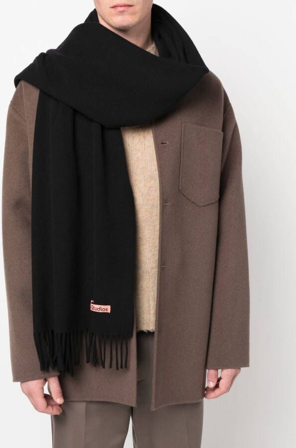 Acne Studios Sjaal met franje Zwart
