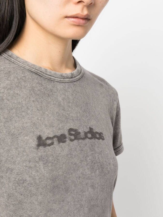 Acne Studios T-shirt met logoprint Grijs