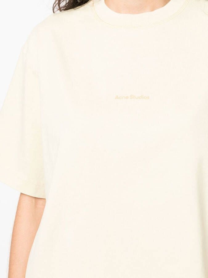 Acne Studios T-shirtjurk met logoprint Geel