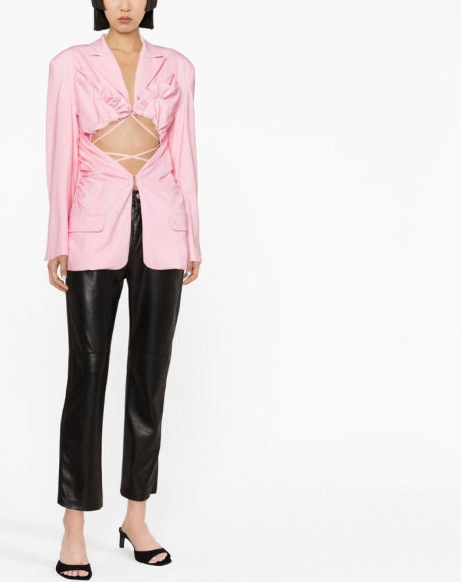 ACT Nº1 Gesmockte blazer Roze