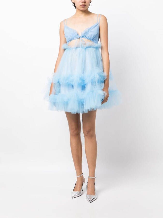ACT Nº1 Maxi-jurk met ruches Blauw