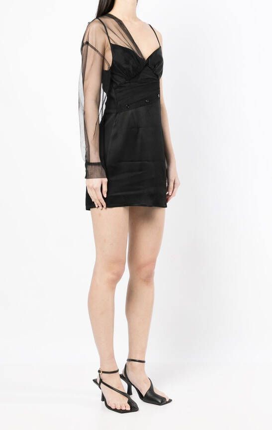 ACT Nº1 Asymmetrische mini-jurk Zwart