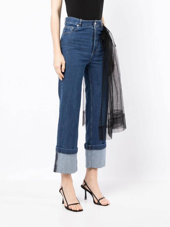 ACT Nº1 Jeans met tulen vlak Blauw