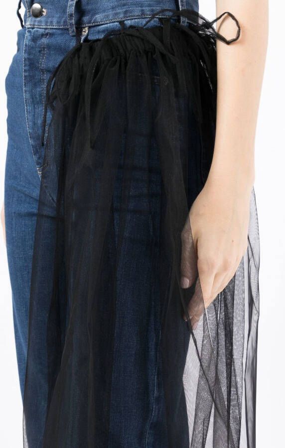 ACT Nº1 Jeans met tulen vlak Blauw