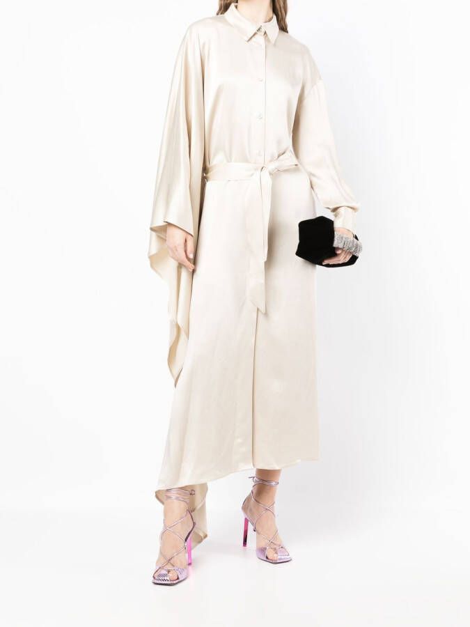 ACT Nº1 Jurk met asymmetrische afwerking Beige