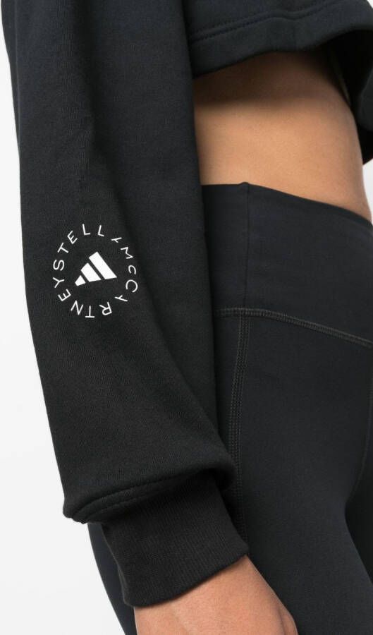 adidas by Stella McCartney Cropped sweater Zwart