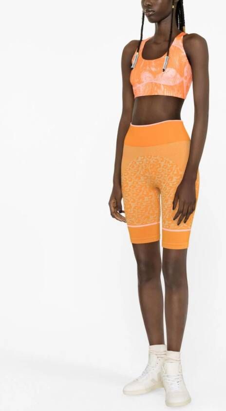 adidas by Stella McCartney Fietsshorts met luipaardprint Oranje