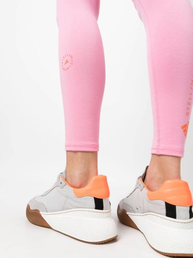 adidas by Stella McCartney High waist legging met logoprint Roze