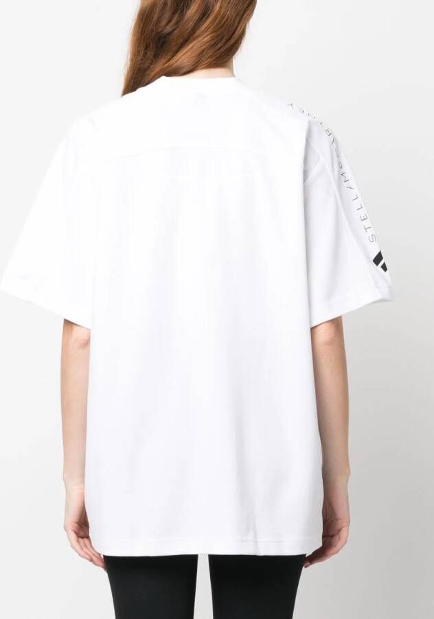 adidas by Stella McCartney T-shirt met logoprint Wit