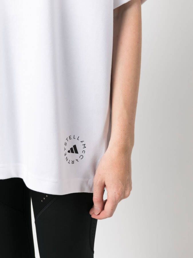 adidas by Stella McCartney T-shirt met logoprint Wit