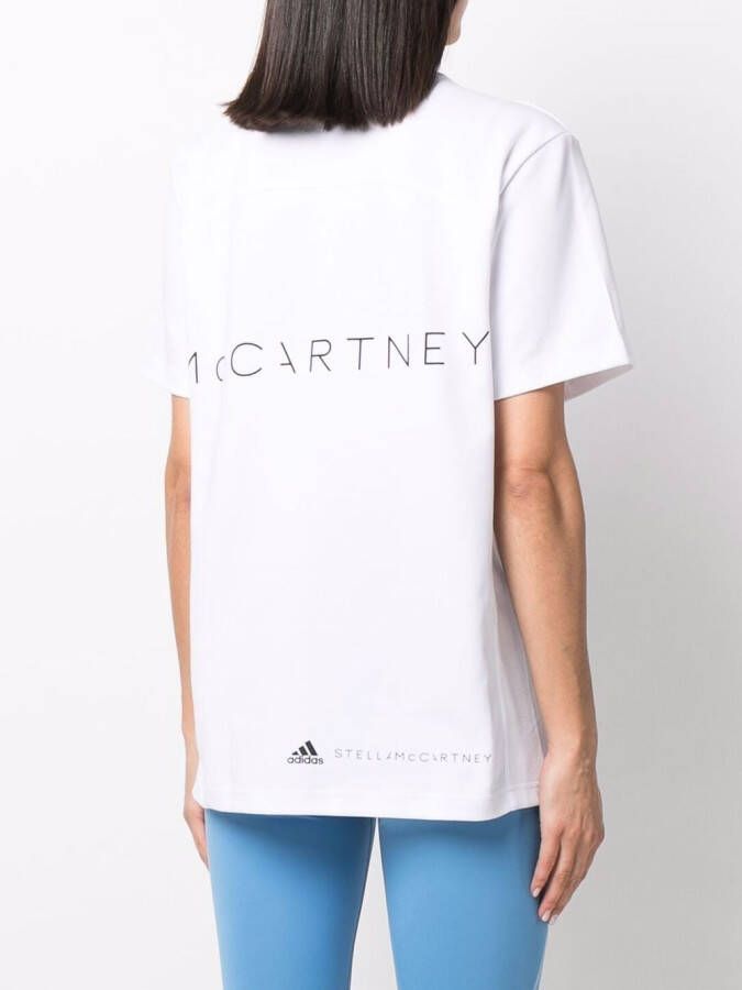 adidas by Stella McCartney T-shirt met logoprint Wit