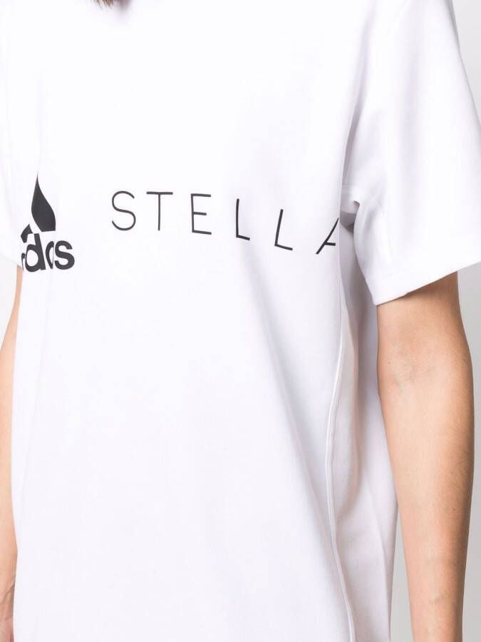 adidas by Stella McCartney T-shirt met logoprint Wit