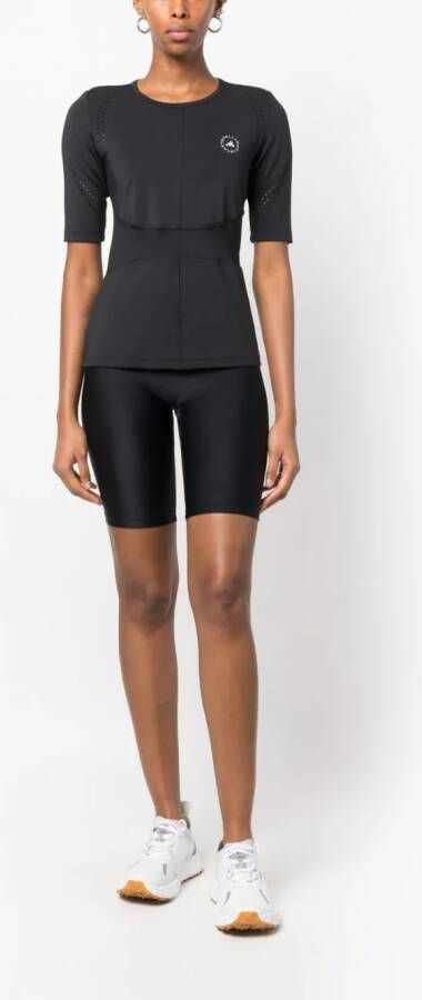 adidas by Stella McCartney T-shirt met logoprint Zwart