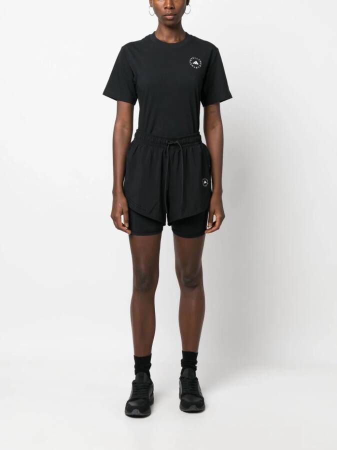 adidas by Stella McCartney T-shirt met ronde hals Zwart