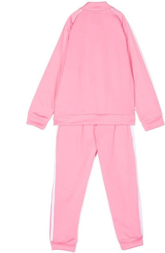 adidas Kids Gestreept trainingspak met geborduurd logo Roze