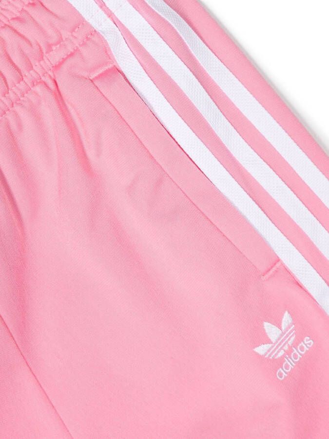 adidas Kids Gestreept trainingspak met geborduurd logo Roze
