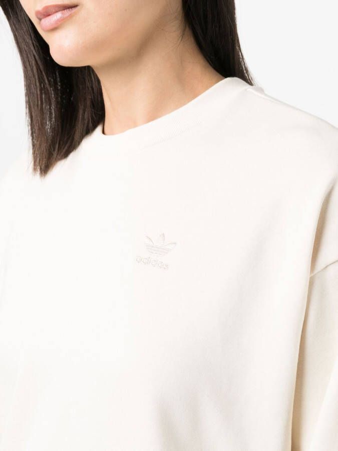 adidas Sweater met geborduurd logo Beige