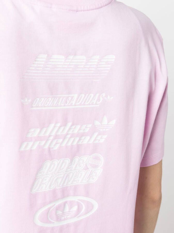 adidas T-shirt met logoprint Paars