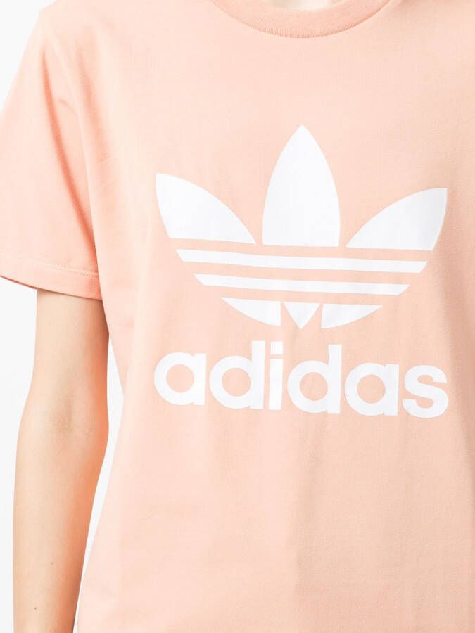 adidas T-shirt met logoprint Roze