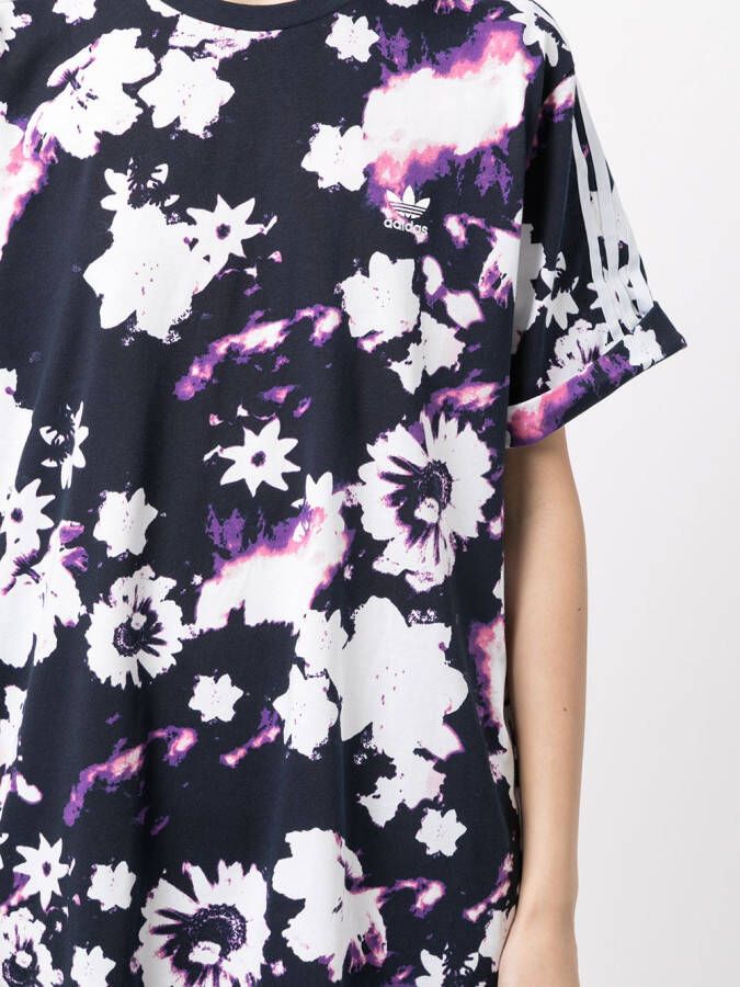 adidas T-shirtjurk met bloemenprint Paars