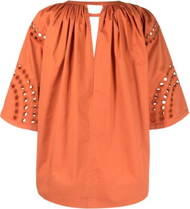 AERON Broderie anglaise blouse Oranje
