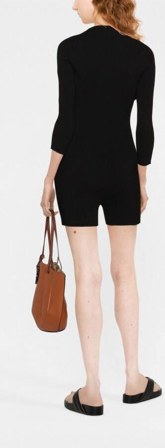 AERON Playsuit met diepe ronde hals Zwart