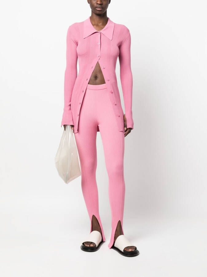 AERON Ribgebreide legging Roze