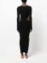 AERON Ribgebreide midi-jurk Zwart - Thumbnail 4