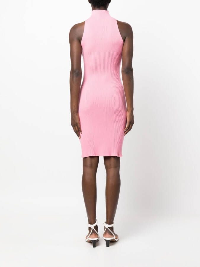AERON Ribgebreide mini-jurk Roze