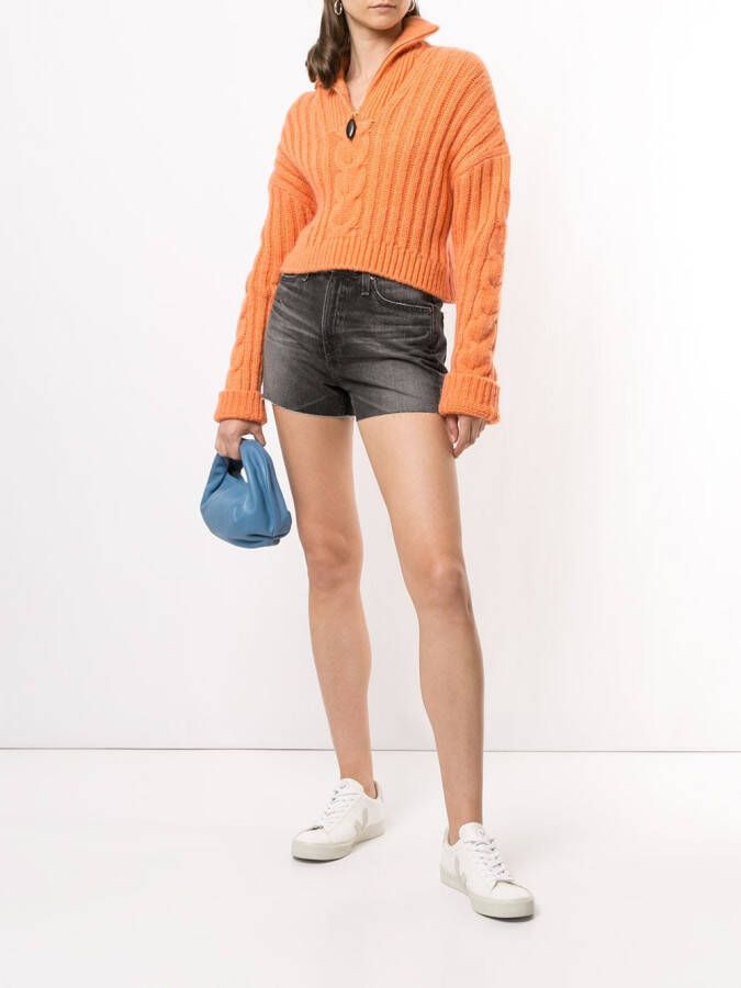 AG Jeans High waist shorts Zwart