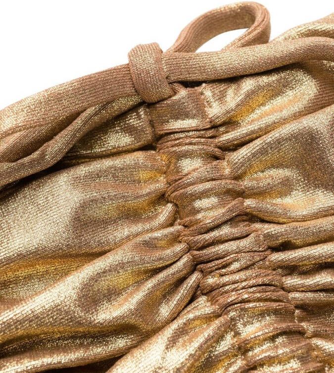 Agent Provocateur Bikinislip met gesmockt detail Goud