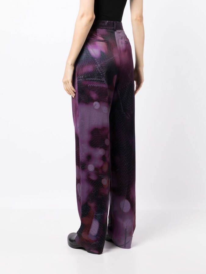 Agnona Broek met print Paars