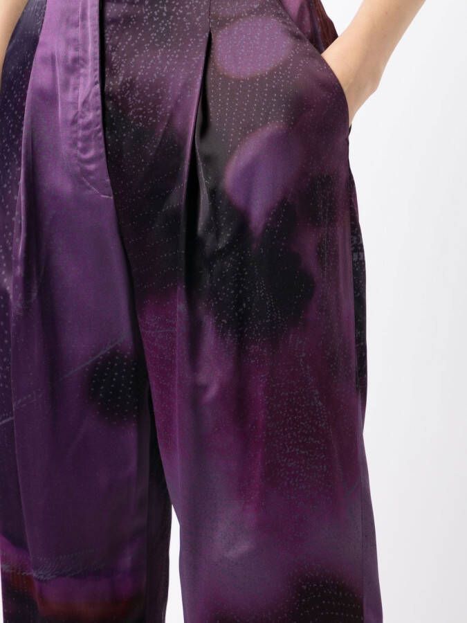 Agnona Broek met print Paars
